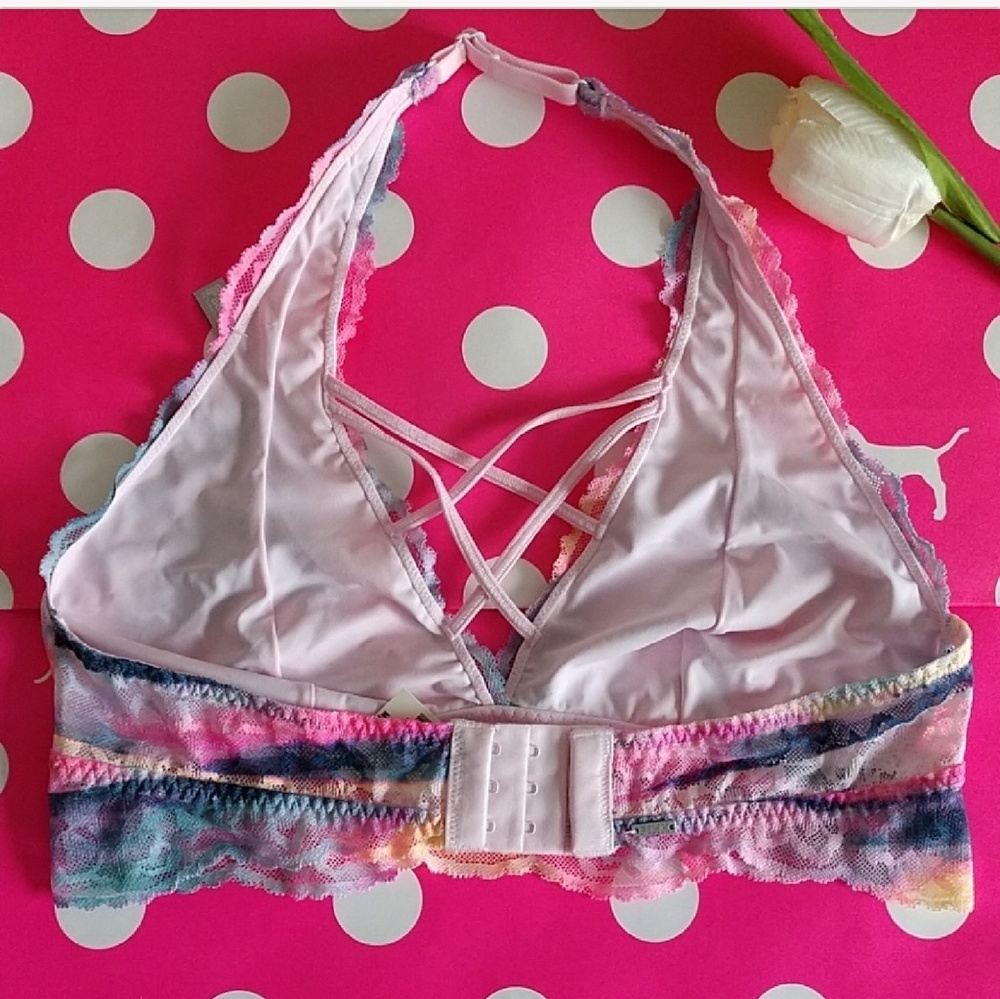 Size M🌷 PINK VICTORIA'S SECRET LACE BRALETTE.nwt - Picture 4 of 5